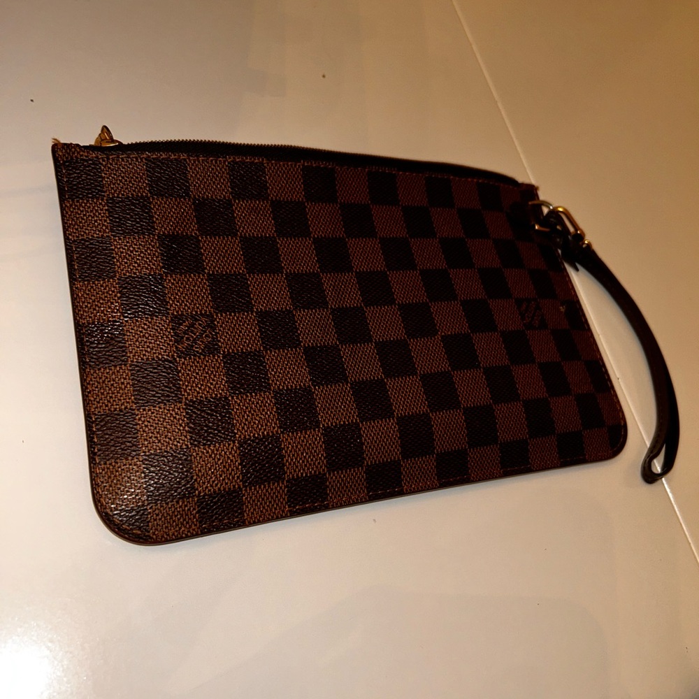 Louis Vuitton Brown Pouch with Red Interior